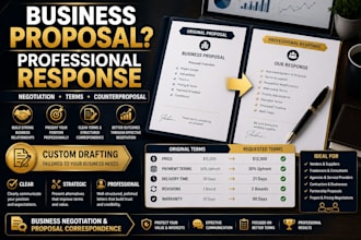 draft a professional business negotiation or proposal response letter