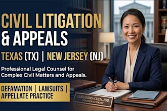 draft legal lawsuit tx nj civil litigation appeal for attorney lawyer defamation