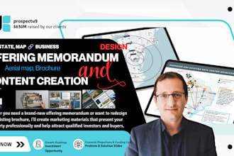 create or redesign commercial real estate offering memorandum, flyer, brochure