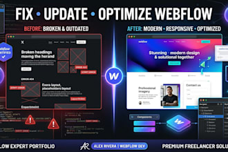 fix webflow bugs, update website content, and improve your webflow design