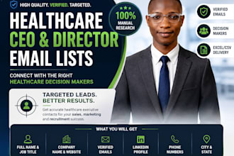build verified healthcare CEO and director email lists