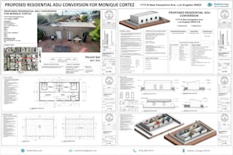house plans for city permit blueprint, architect, adu, garage, deck, patio, shed