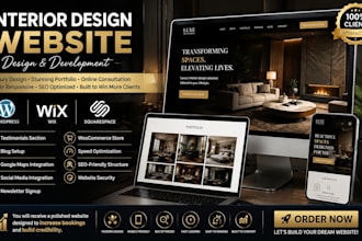 design a luxury interior design, home decor, architecture website