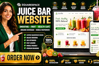 build squarespace juice bar smoothie fruit health beverage website design