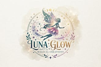 design a magical fairy logo for your brand