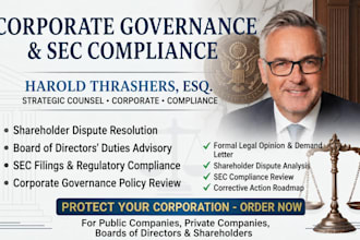 write and sign corporate governance and regulatory compliance demand letter