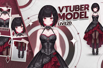 design vtuber character in live2d art for streaming