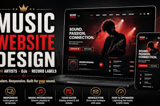 design and create a music website for djs artists and labels
