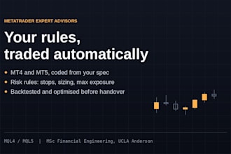 code your metatrader 4 or 5 expert advisor and automate your strategy