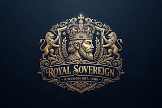 design a majestic king logo with a luxury royal identity
