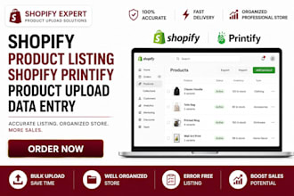 shopify product listing shopify shopify printify product upload data entry