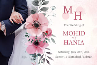 design luxury wedding invitation and nikah card