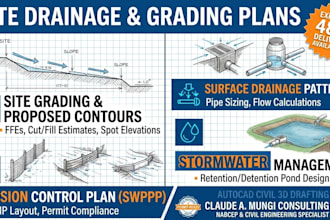design site grading, drainage, stormwater, and erosion control plans