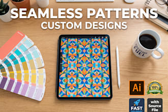 create custom seamless repeat patterns for fabric, packaging and print on demand