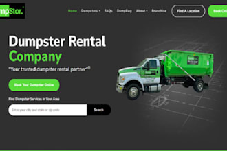 design wix dumpster rental website waste container rental company website