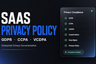 draft a compliant saas privacy policy for gdpr, ccpa, and vcdpa
