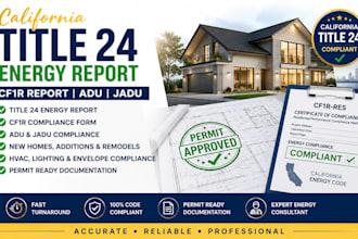 expert california title 24 energy report, cf1r report for residential adu permit