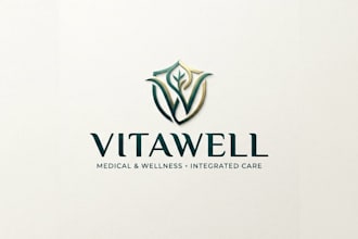design a professional health logo for medical and wellness brand