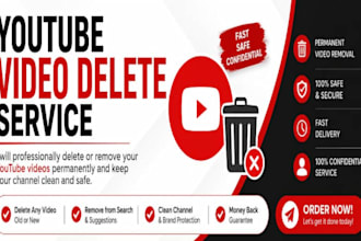 delete youtube channel video and remove negative video
