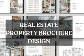 design commercial real estate brochure, leasing booklet, sales property om