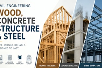 do civil engineering wood, concrete structure and steel