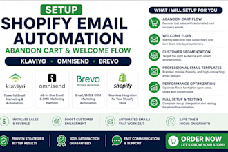 setup klaviyo omnisend brevo shopify email automation abandon cart welcome flow