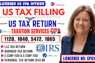 do US tax return, US tax filling, llc tax, individual tax, 1120 1040 5472 cpa