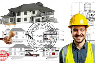 build permit plan for new homes, adu, addition remodel for city approval stamp