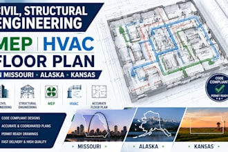 civil, structural engineering mep hvac floor plan in missouri alaska kansas