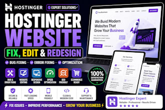 hostinger website fix, bug fixing, error fixing, editing and redesign