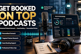 do podcast outeach and podcast booking for targeted podcast guest promotion