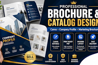 design marketing brochure catalog canva company profile branding pdf layout