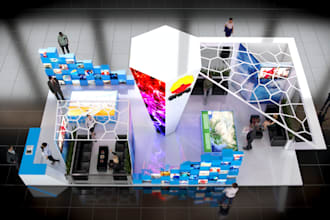 create a professional 3d exhibition booth design