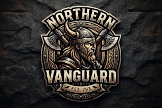 design a powerful viking logo for your brand or team
