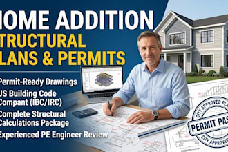 create home addition structural engineering plans and permit calculations