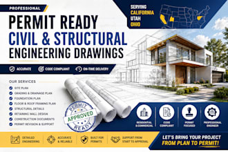 do permit civil and structural engineering drawing for california, utah and ohio