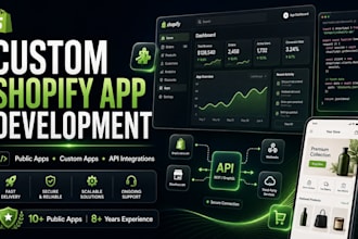 develop a custom shopify app, public app, or API integration