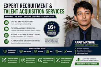 provide end to end recruitment and talent acquisition