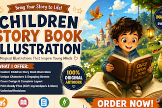 illustrate children story book illustration and kids story book illustration