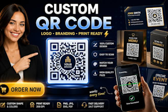 design branded qr codes for business cards and logo
