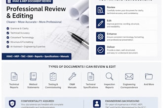 professionally review and edit your hvac and mep engineering documents