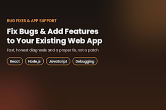 fix bugs and add features to your existing web app