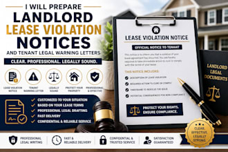 prepare landlord lease violation notices and tenant legal warning letters