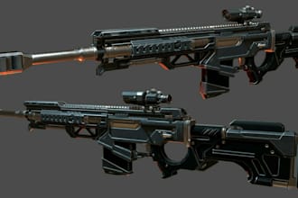 make custom 3d gun model game assets fps weapon sci fi gun low poly weapon