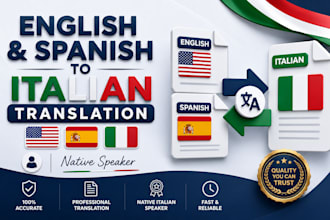 professionally translate english and spanish to italian as a native speaker