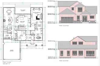 build permit ready drawing, 2d floor plan, architectural, permit ready site plan