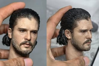create custom 3d head sculpt, 3d bust, photo to 3dmodel for print and hand paint
