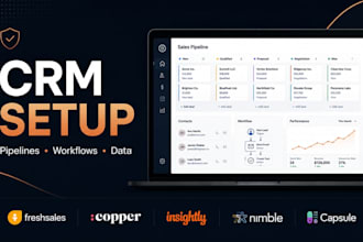 setup freshsales CRM copper insightly nimble capsule sales pipelines