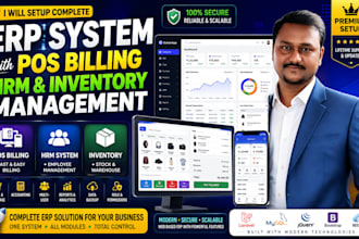 setup complete erp system with pos billing, hrm, inventory management