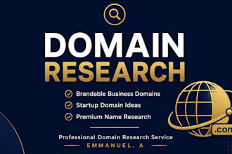 research and find the best domain names for your business